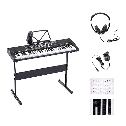 Amazon Basics Digitalpiano, Keyboard, tragbar, 61 Tasten, integrierte Lautsprecher und Songs, EU-Stecker