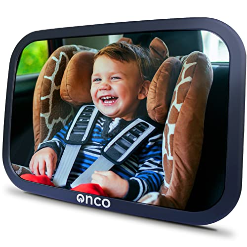 "Onco 360° Baby Autospiegel - 2023 Vergleichssieger, 100% Bruchsicherer Rücksitzspiegel , Anpassbarer Autospiegel Rücksitz, Erstausstattung & Auto Zubehör für alle Kopfstützen"