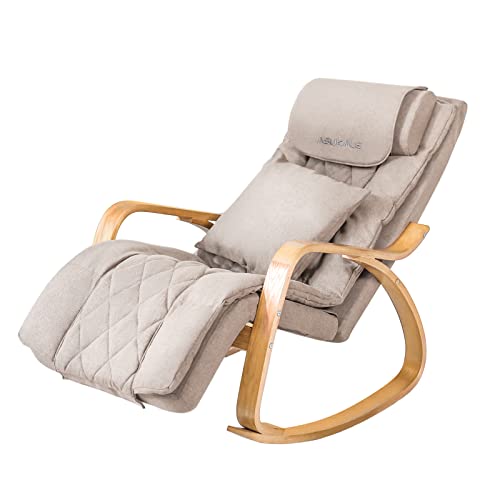 Asukale Sessel Wohnzimmer Relaxsessel mit Massagefunktion, Schaukelstuhl mit Liegefunktion, Ohrensessel Elektrisch mit Verstellbarer Fußstütze, Stühle Outdoor Schlaffunktion (Beige)