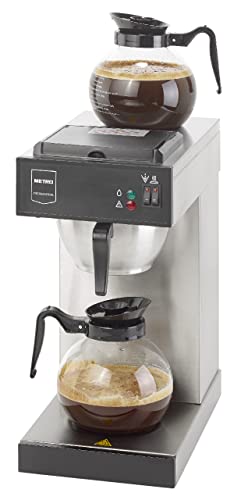 METRO Professional Filter-Kaffeemaschine mit Glaskanne GCG2001, Edelstahl, 2000 W, 1,8 L, inkl. 100 Papierfilter und 2 Glaskannen mit Reset-Knopf und Tassenwarmhalteplatte mit separater Steuerung