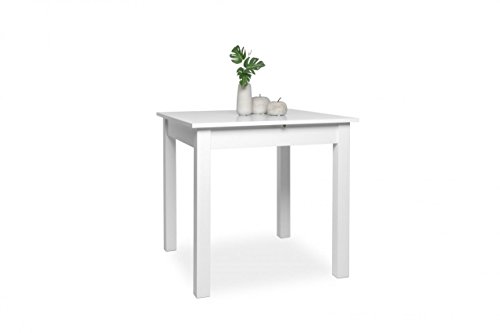 002044 Coburg Weiß Nb. 80 x 80 cm Tisch Esszimmertisch Küchentisch ausziehbar au ca. 120 cm