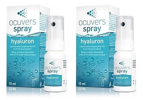 2 x Ocuvers Hyaluron Augenspray mit Liposomen - 15 ml Augenspray gegen trockene Augen - Die Alternative zu Augentropfen gegen trockene Augen