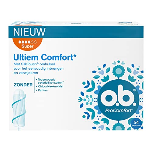 54 Stück o.b.® ProComfort® Super Tampons für schwerere Menstruationstage, mit Dynamic Fit™ Technologie und SilkTouch® Oberfläche für ultimativen Komfort* und zuverlässigen Schutz