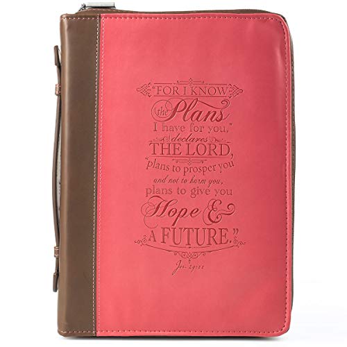 "I Know the Plans" Pink & Brown Bible / Book Cover - Jeremiah 29:11 (Large)