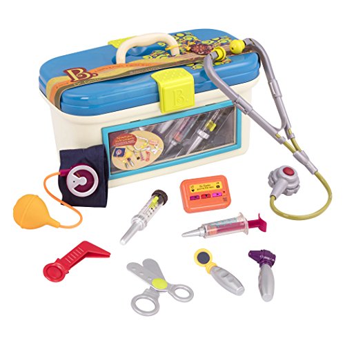 B. toys Arztkoffer Kinder 10 Teile mit Zubehör – Fieberthermometer, Spritze, Stethoskop und mehr – Spielzeug ab 18 Monaten