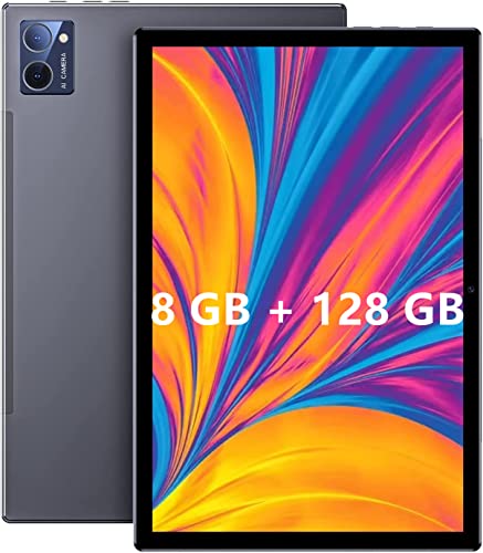 Android Tablet 10.1" Zoll 8 GB+128 GB (1TB TF), Octa-Core, 2,5GHz, 8MP+13MP Kamera,4G LTE, WiFi, Type-C (Schwarz) (128 GB, Schwarz)