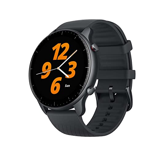 Amazfit GTR 2 Smartwatch mit Bluetooth-Anrufe, 3 GB Musikspeicher, Sportuhr mit 90 Sportmodi, Herzfrequenz- und SpO2-Überwachung, Alexa, Round, Schwarz