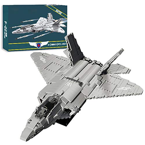 12che DIY Militär Flugzeug F-22 Raubvogel Kämpfer Flugzeug Bausteine Spielzeug Kompatibel mit Lego - 1837St