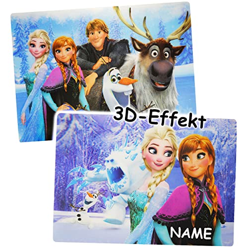 1 Stück Unterlage - 3-D Effekt__ Disney die Eiskönigin - Frozen - incl. Name - als Tischunterlage/Platzdeckchen/Platzmatte - 42 cm * 29 cm - Malunt..