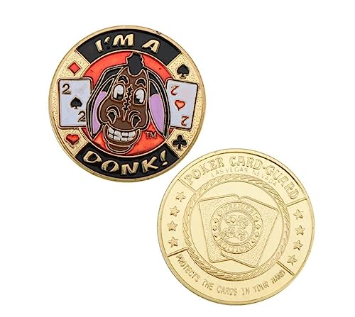 NEBBAN Gedenkmünzen I'm A Donk Poker Casino Chips Coin Tischspiel Poker Card Guard Protector Metal Luck Challenge Chips