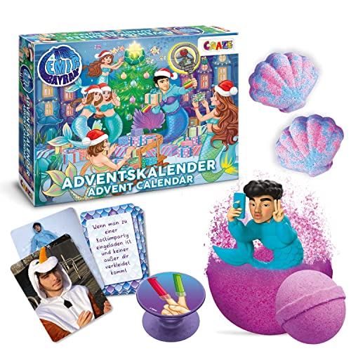 CRAZE Adventskalender Kinder, Tiktok-Star Emir Bayrak Mermaid Spielzeug Weihnachtskalender Kinder mit INKEE Badekugeln, Compund Mix und exklusivem Content - 40522 Multicolor