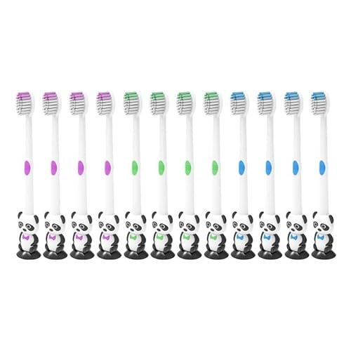 12 Stück Kinder Cartoon Panda Zahnbürste weiche Borsten mit Sonnenbecher, einzeln verpackt für Jungen und Mädchen, Kleinkind 3-12 Jahre