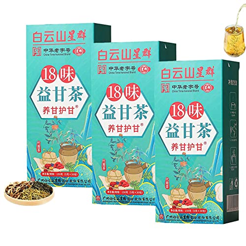 Apujent 18 Flavors of Liver Protection Tea,China Chinese Nourishing Liver Tea, 18 Flavors Liver Care Tea, Everyday Nourishing Liver Tea and Protect Liver Tea. (3 Boxes 90 Bags)