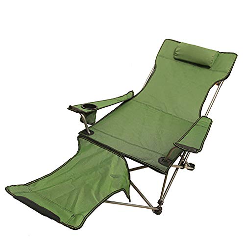 ADITAM Klappbarer Campingstuhl mit Armlehne, Leichter Loungesessel mit Verstellbarer Fußstütze, tragbarer Liegestuhl für Outdoor-Wanderpicknick G Double The Comfort