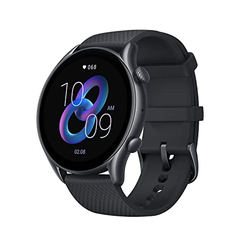 Amazfit GTR 3 Pro Smartwatch Pro 1,45 Zoll AMOLED-Display Fitness Watch mit GPS, Überwachung von Herzfrequenz, SpO2, über 150 Sportmodi, Bluetooth-Anrufen, Musiksteuerung, Alexa (Black), One Size