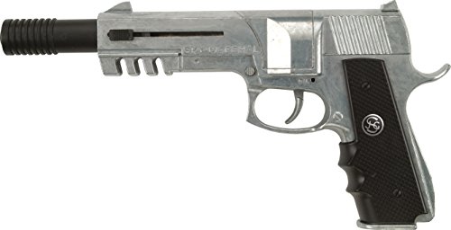 J.G.Schrödel Sky Marshall: Spielzeugpistole für Zündplättchen, Ideal für das Polizeikostüm, 12 Schuss, 27 cm, schwarz/silber (208 0941)